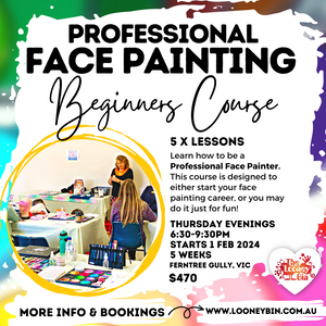 April 2024 | Beginners Face Paint Course | 5 Lessons | $470