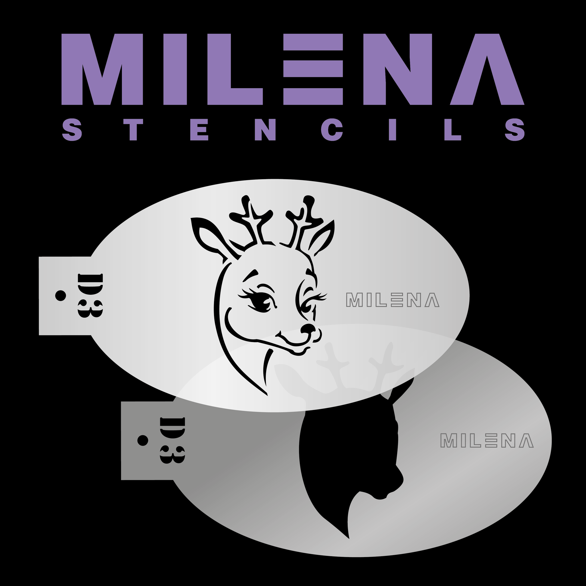 Milena Stencil D3 - Smiling Reindeer