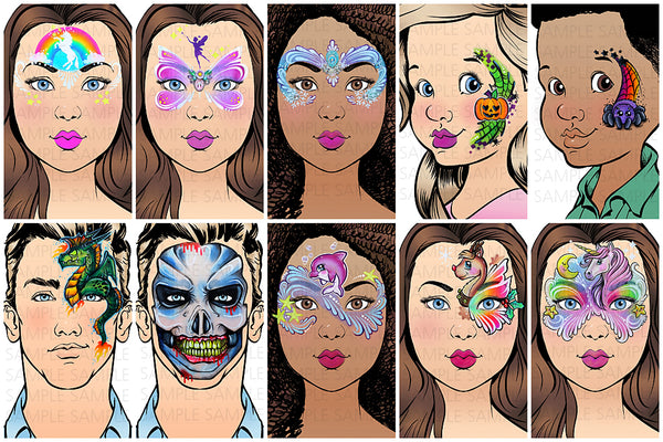 Sparkling Faces Ultimate Face Painting Guide - COLOURFUL & FUN DESIGNS - Elodie