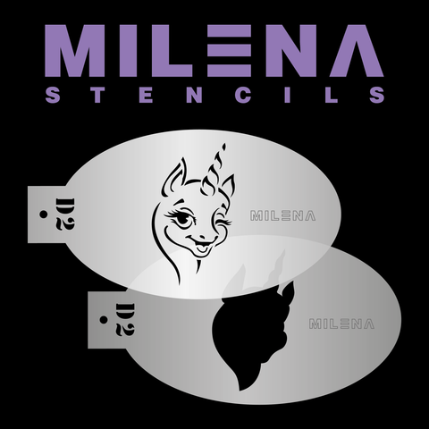 Milena Stencil D2 - Cheeky Unicorn