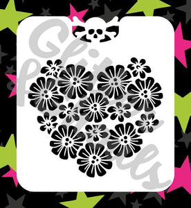 Glitter & Ghouls Stencils BUNCH OF DAISIES 9.5 x 10.5cm - Looney Bin Products 