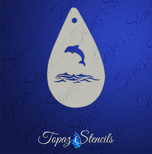 Topaz Stencil DOLPHIN WAVES