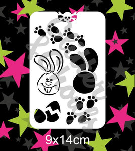 Glitter & Ghouls Stencils EASTER BUNNY TOES 9 x 14cm - Looney Bin Products 