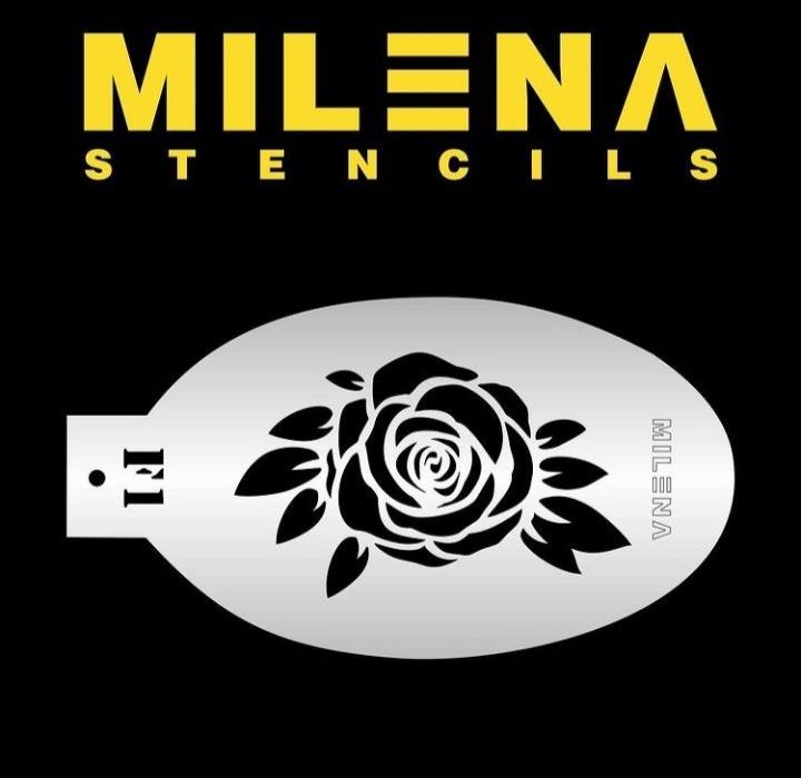 Milena Stencil F1 - Rose & Leaves