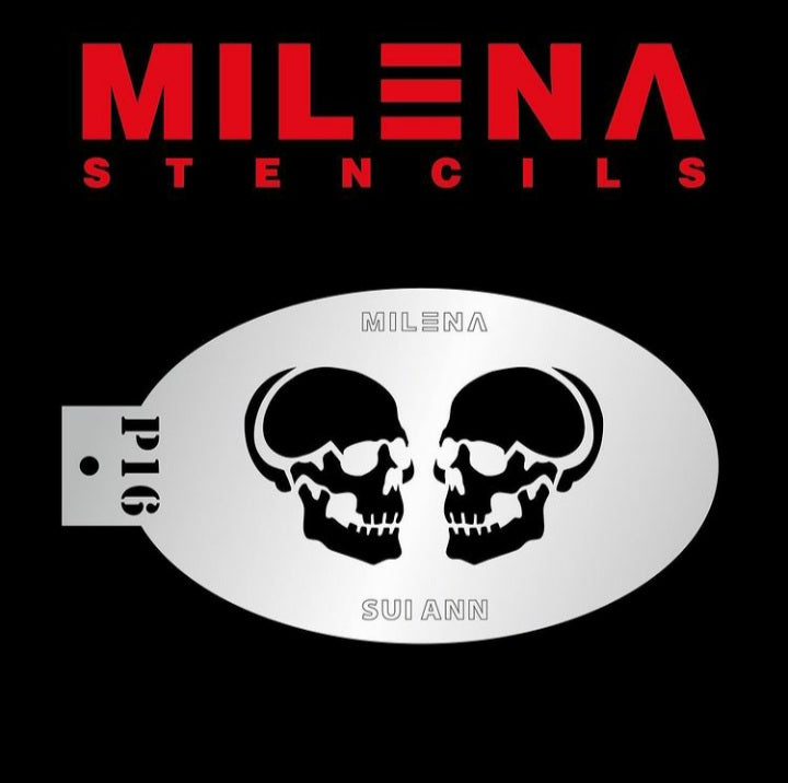Milena Stencil P16 - Two Skulls