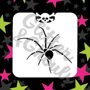 Glitter & Ghouls Stencils SPIDER MINI 6.5 x 6.5cm - Looney Bin Products 