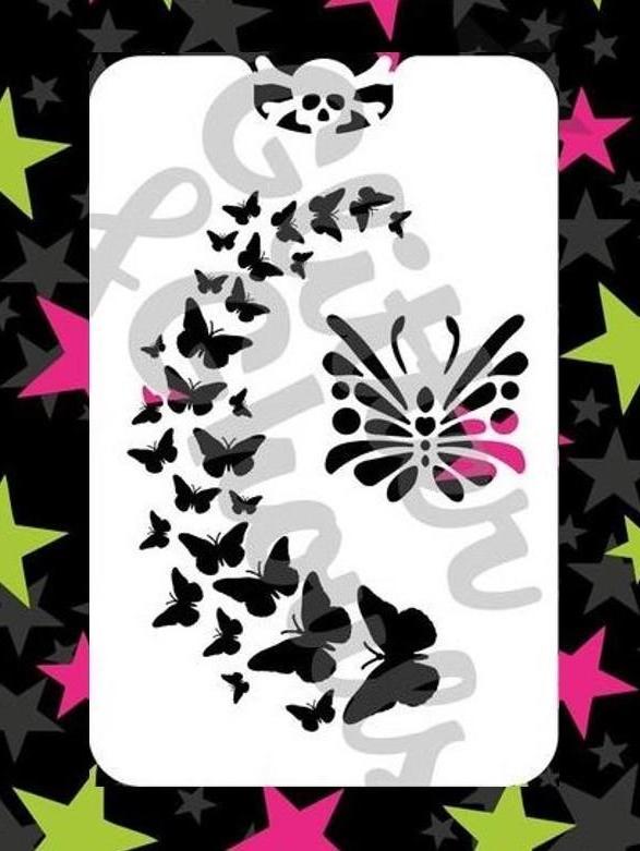 Glitter & Ghouls Stencils BUTTERFLY SPRAY 9 x 14cm - Looney Bin Products 