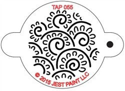 TAP Face Painting Stencil 055 Henna Floral Swirls - Looney Bin Products 