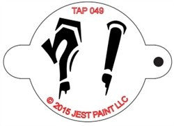 TAP Face Painting Stencil 049 Graffiti Punctuation Marks - Looney Bin Products 