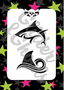 Glitter & Ghouls Stencils SHARK & FINS 6.0 x 9.5cm - Looney Bin Products 