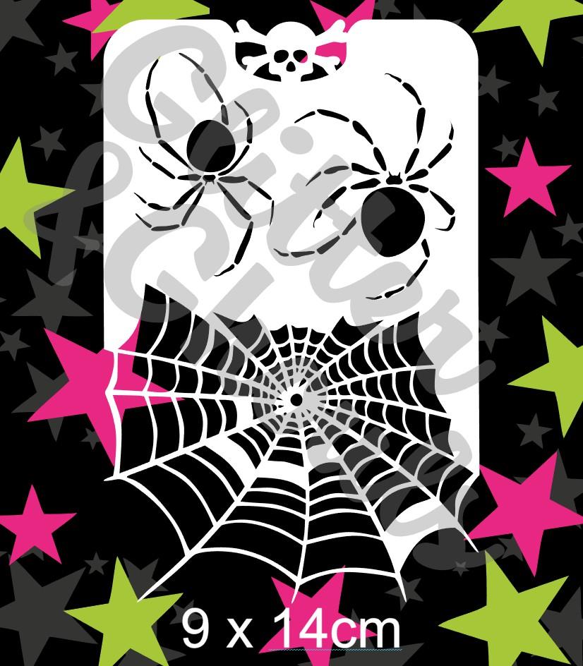 Glitter & Ghouls Stencils WEB EDGE 9 x 14cm - Looney Bin Products 